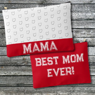 Ohio Mum Mother's Day Grey and White Accessory Pouch