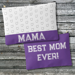 Ohio Mum Mother's Day Grey and White Accessory Pouch