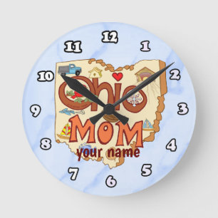 Ohio Mum  Round Clock