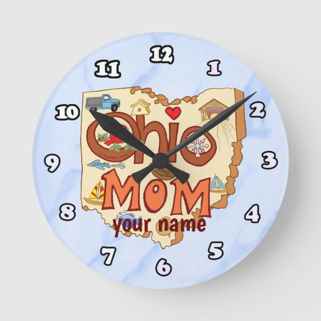 Ohio Mum  Round Clock (Front)