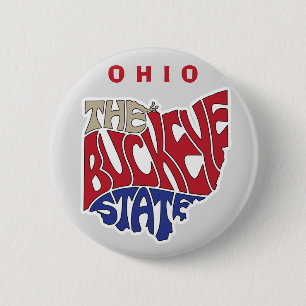 Ohio Nickname Word Art  6 Cm Round Badge