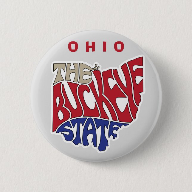 Ohio Nickname Word Art  6 Cm Round Badge (Front)