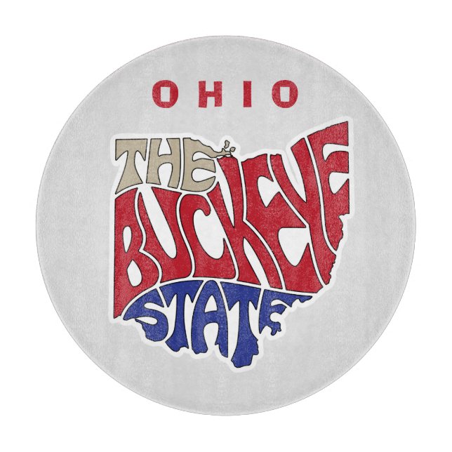 Ohio Nickname Word Art Cutting Board (Front)