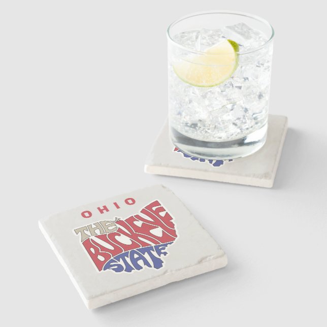 Ohio Nickname Word Art   Stone Coaster (Side)