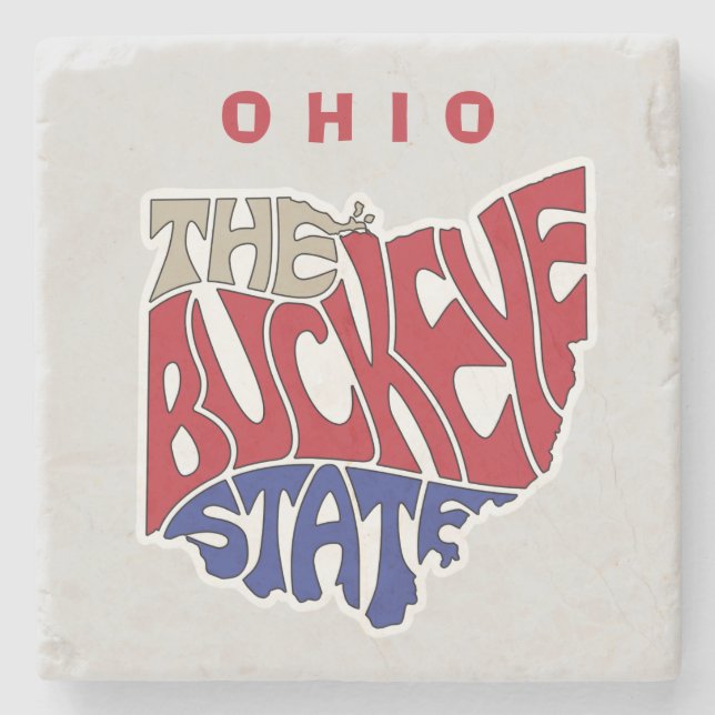 Ohio Nickname Word Art   Stone Coaster (Front)