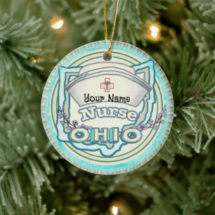 Ohio Nurse Ceramic Tree Decoration