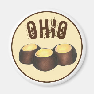 Ohio OH Peanut Butter Buckeye Buck Eye Nut Candy Magnet
