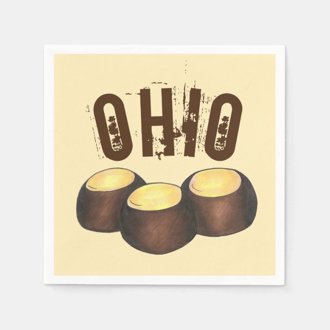 Ohio OH Peanut Butter Buckeye Buck Eye Nut Candy Napkin (Front)