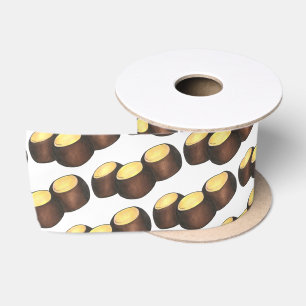 Ohio OH Peanut Butter Buckeye Buck Eye Nut Candy Satin Ribbon