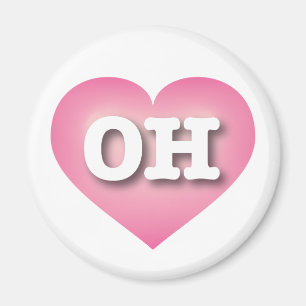 Ohio Pink Fade Heart - I love OH Magnet
