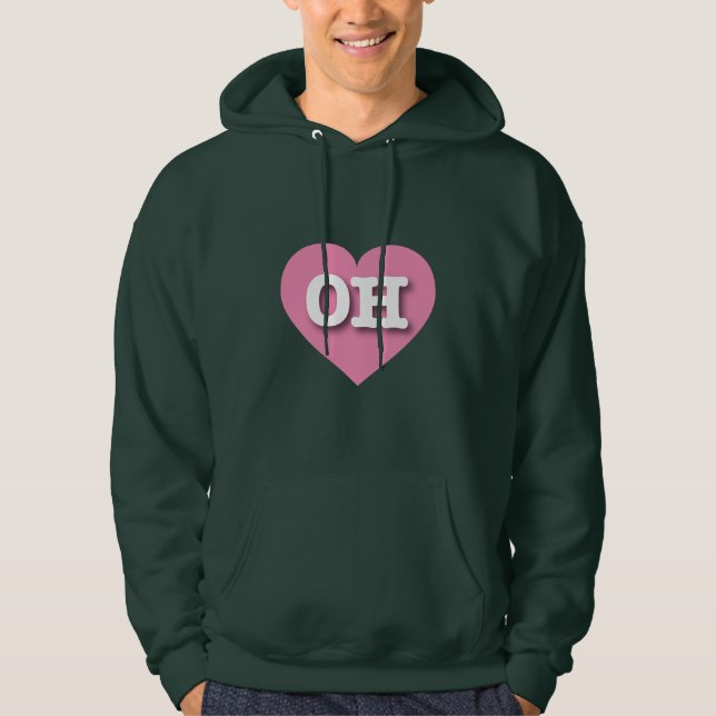 Ohio Pink Heart - I love OH Hoodie (Front)