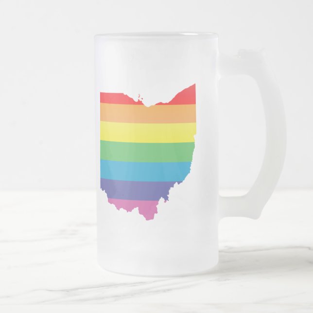 ohio pride. frosted glass beer mug (Right)