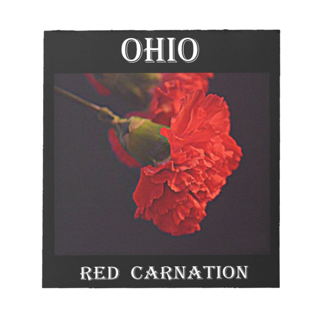 Ohio Red Carnation Notepad (Front)