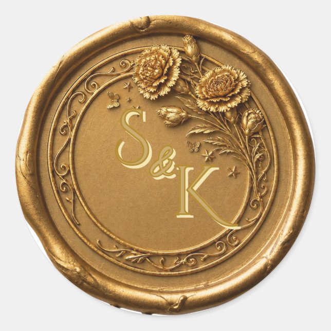 Ohio Red Carnation Wax Seal Sticker (Front)