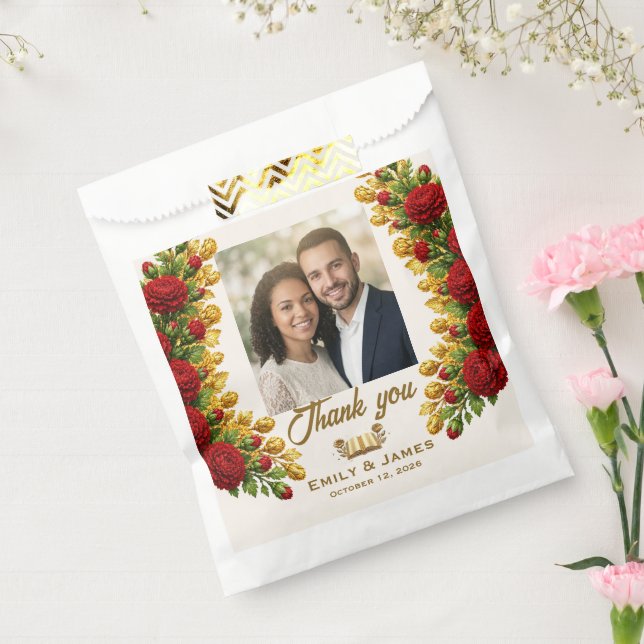 Ohio Red Carnation Wedding Seed Packet Favour Bags (Sealed)