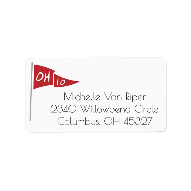 Ohio Red Flag Return Address Label (Front)