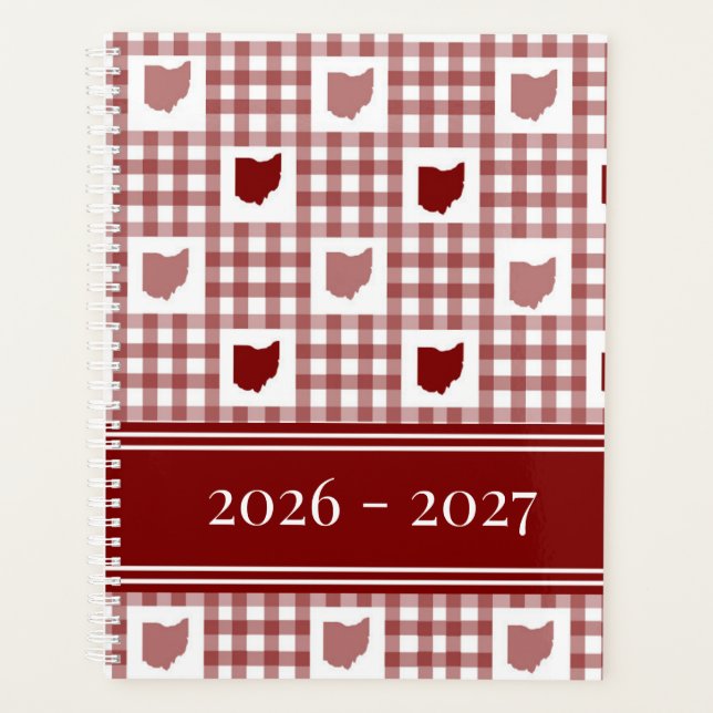 Ohio Red Gingham Planner (Front)