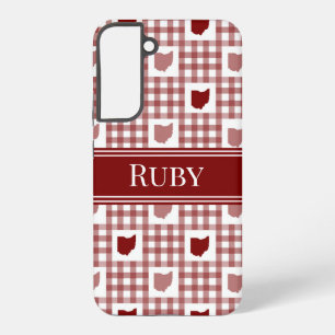 Ohio Red Gingham Samsung Galaxy Case