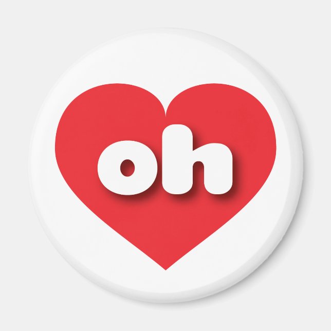 Ohio red heart - I love oh Magnet (Front)