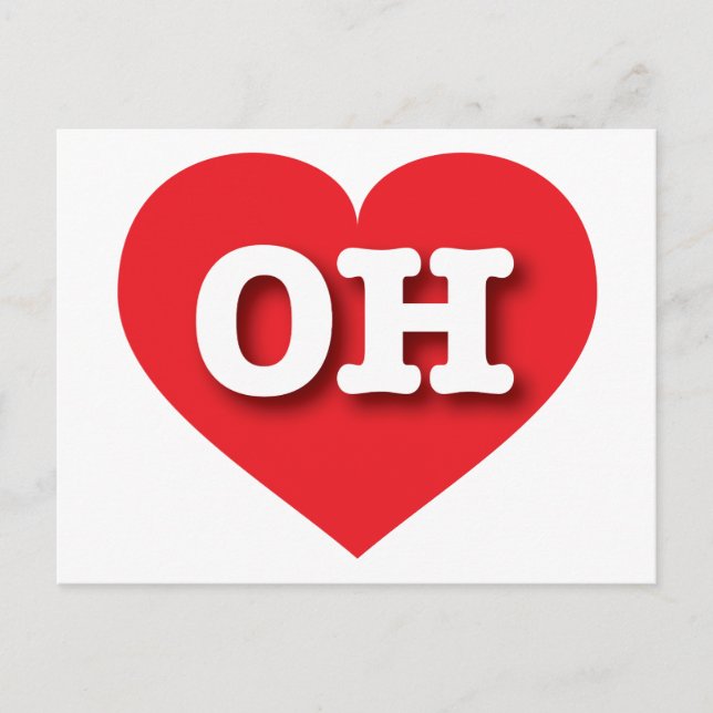 Ohio Red Heart - I love OH Postcard (Front)