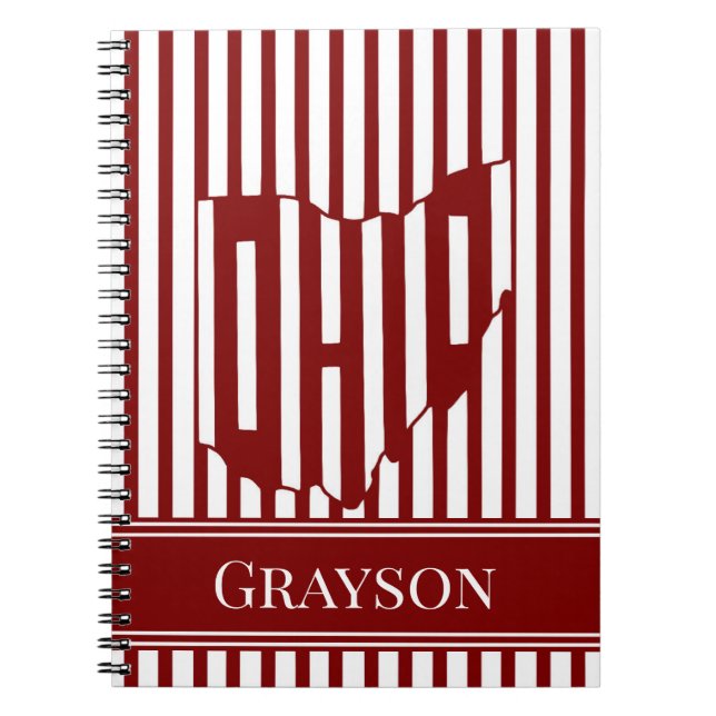 Ohio Red Stripe Notebook (Front)