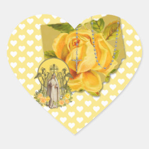 OHIO RELIGIOUS VIRGIN MARY FATIMA MARIAN CROSS  HEART STICKER