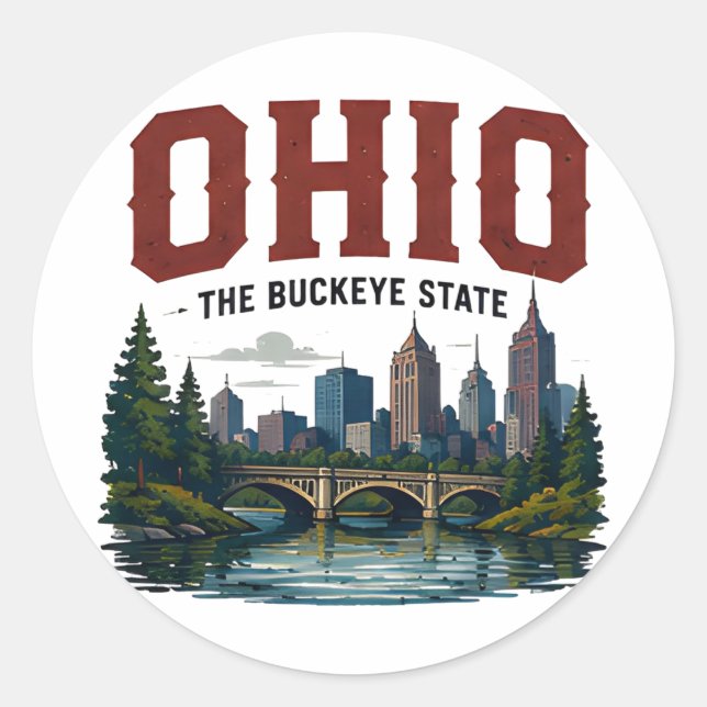 Ohio River Cities Adventure Classic Round Sticker (Front)