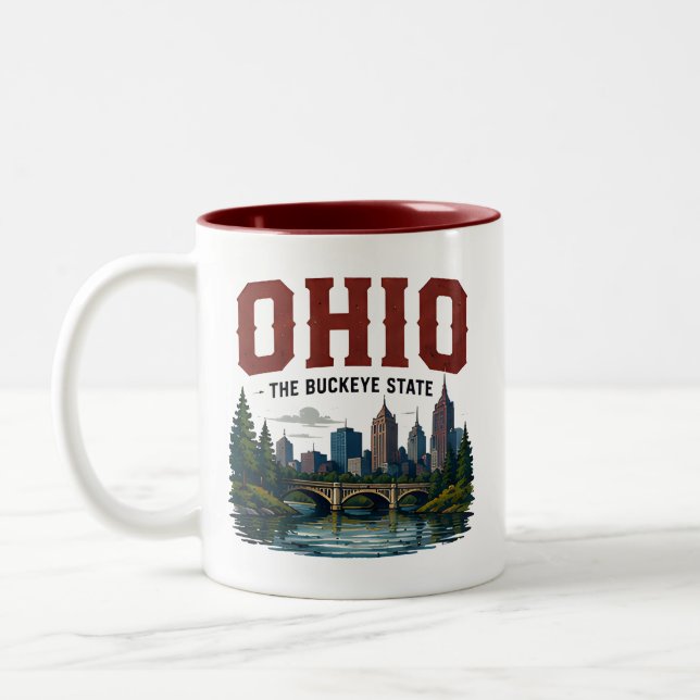 Ohio River Cities Adventure Two-Tone Coffee Mug (Left)