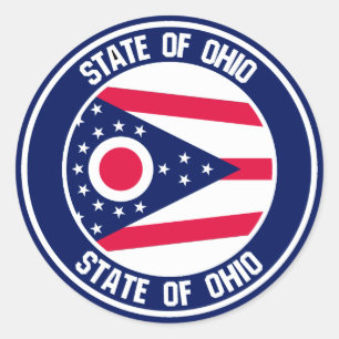 Ohio Round Emblem Classic Round Sticker