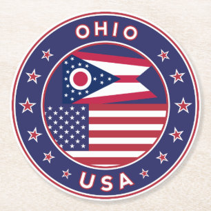 Ohio Round Paper Coaster