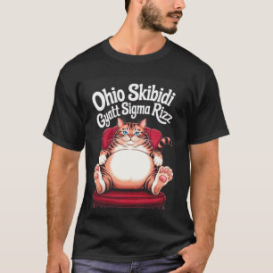 Ohio Skibidi Gyatt Sigma Rizz Chonk Cat Meme Graph T-Shirt