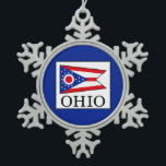 Ohio Snowflake Pewter Christmas Ornament<br><div class="desc">Ohio</div>