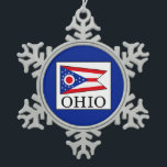 Ohio Snowflake Pewter Christmas Ornament<br><div class="desc">Ohio</div>