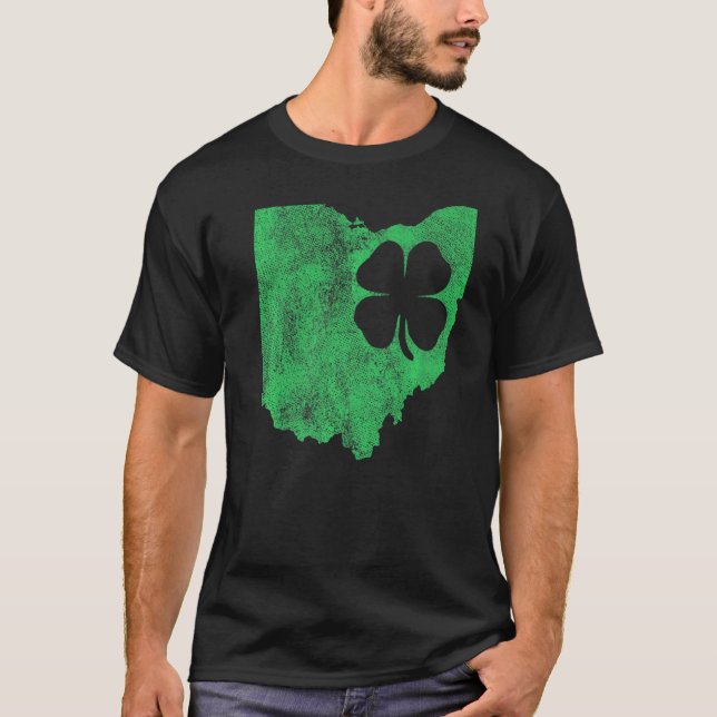 Ohio  St Patrick S Day Shamrock C  Irish Paddy S T-Shirt (Front)