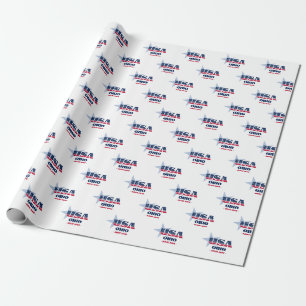 Ohio Stars and Stripes State Wrapping Paper