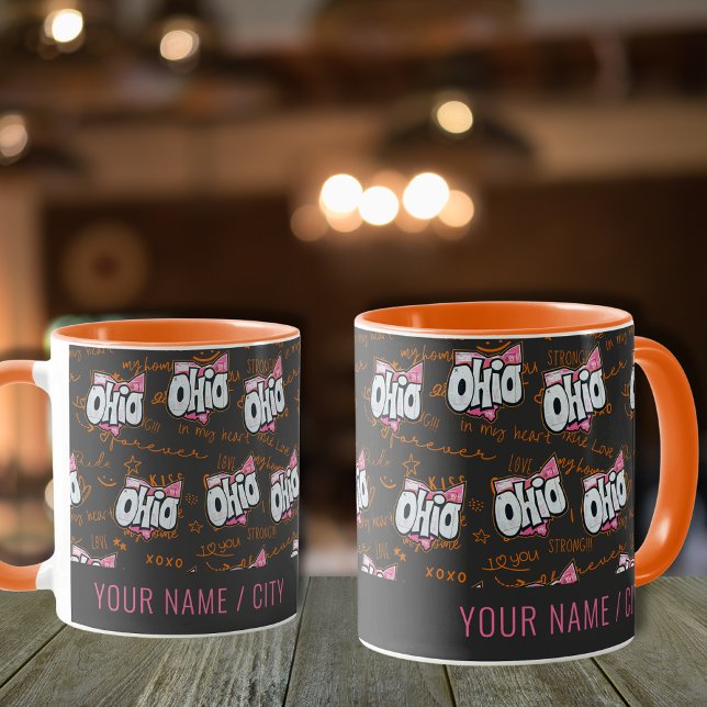  Ohio state black orange pattern Mug (Creator Uploaded)