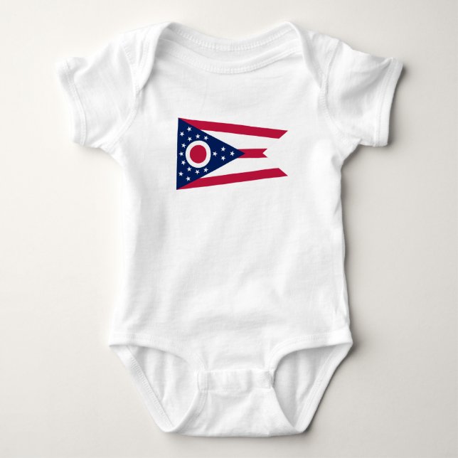 Ohio State Flag Baby Bodysuit (Front)