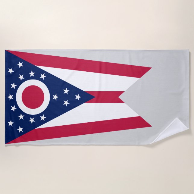 Ohio State Flag Beach Towel (Front)