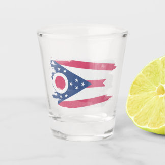 Ohio state flag brush stroke, Ohio flag Shot Glass