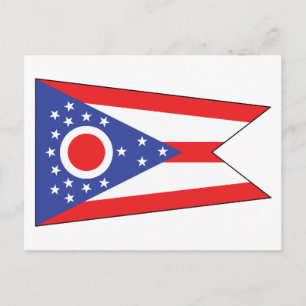 Ohio State Flag Buckeye State Unique Pennant Blue Postcard