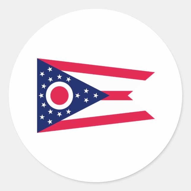 Ohio State Flag Design Classic Round Sticker (Front)