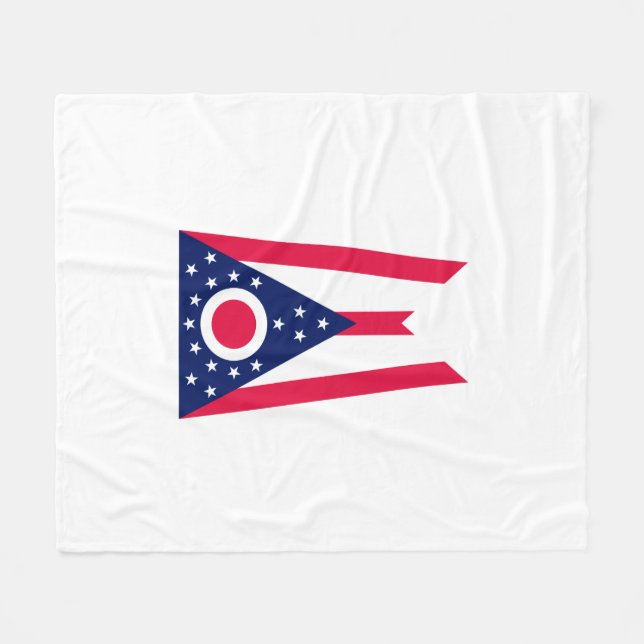 Ohio State Flag Design Fleece Blanket (Front (Horizontal))