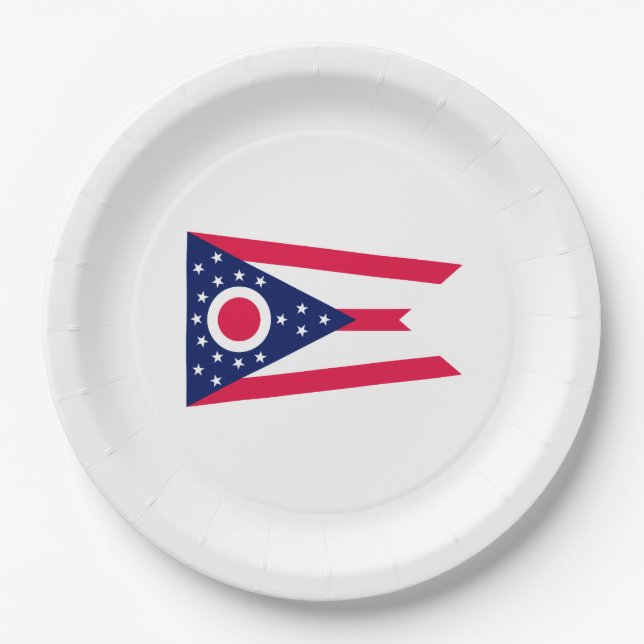 Ohio State Flag Design Paper Plate (Front)