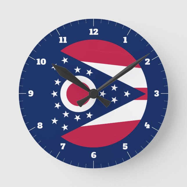 OHIO STATE FLAG ROUND CLOCK (Front)