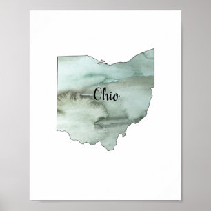 Ohio State Illustration Painting Poster
