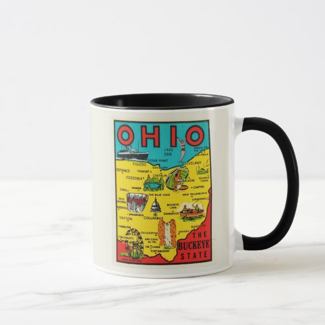  Ohio State Map Decal Mug (Right)