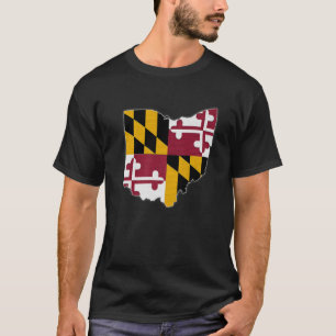 OHIO STATE MAP MARYLAND MD Flag Roots Men Women Gi T-Shirt