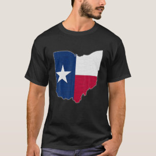 OHIO STATE MAP TEXAS TX Flag Roots Men Women Gift T-Shirt