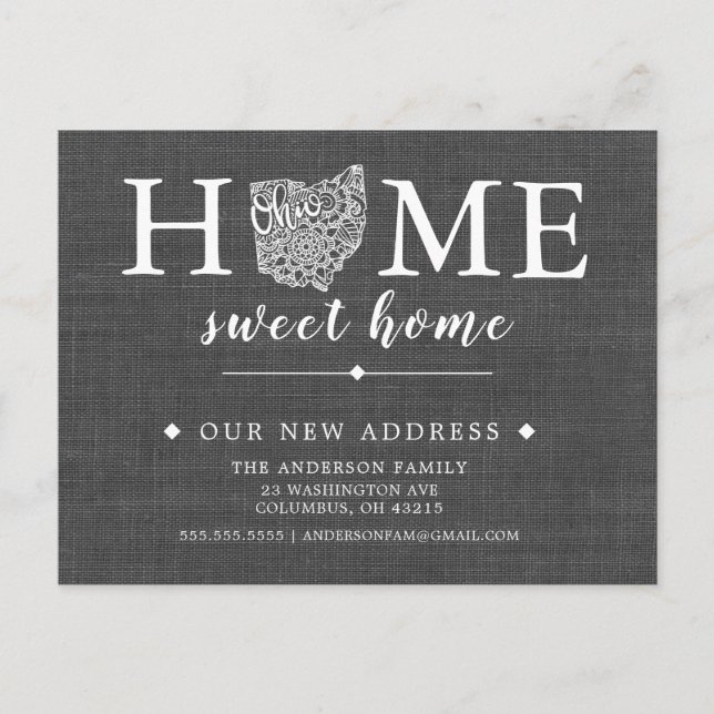 OHIO State Moving Announcement Post Card (Front)