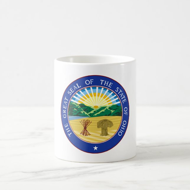 Ohio state seal america republic symbol flag coffee mug (Center)